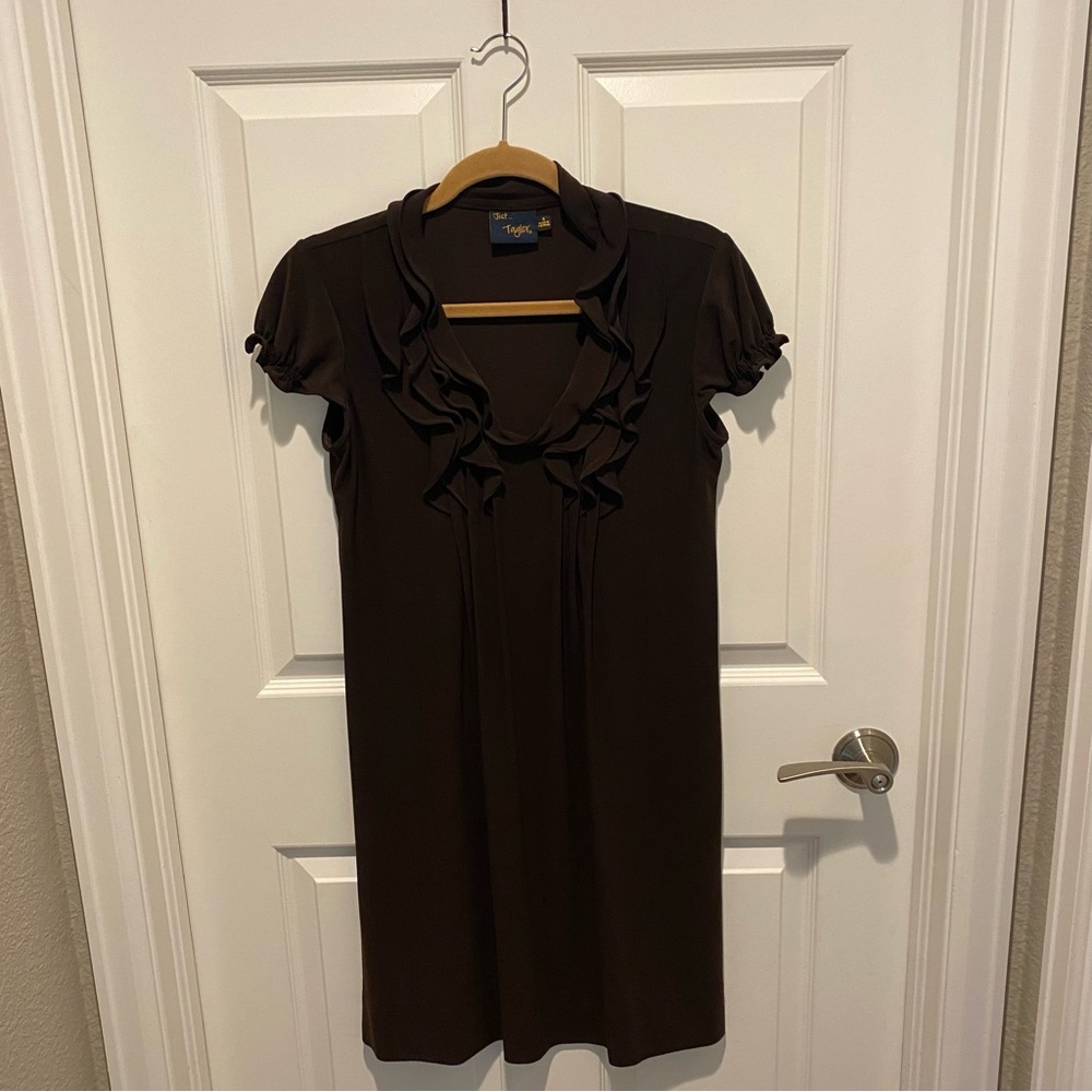 Just...Taylor Women's Brown Ruffle Mini Dress